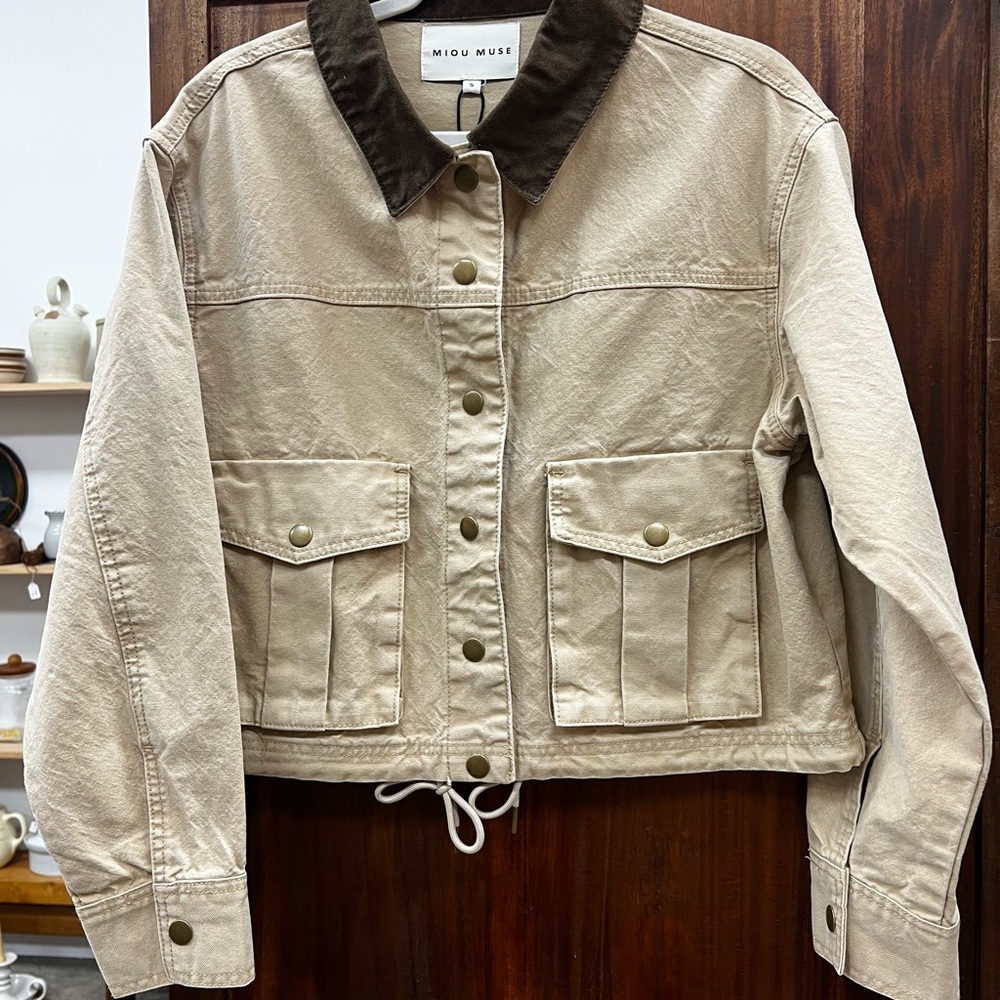 Miou Muse Cropped Utility Jacket SX Small NWT